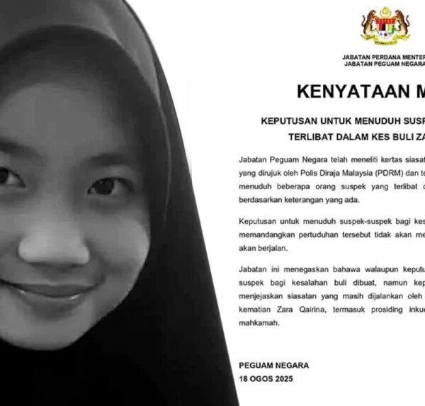 TERKINI: Beberapa suspek kes buli Zara Qairina akan dituduh – AGC