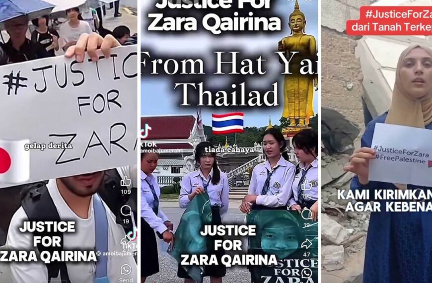 Simpati #JusticeforZara ‘MENDUNIA’ hingga ke Gaza – Allahuakbar..